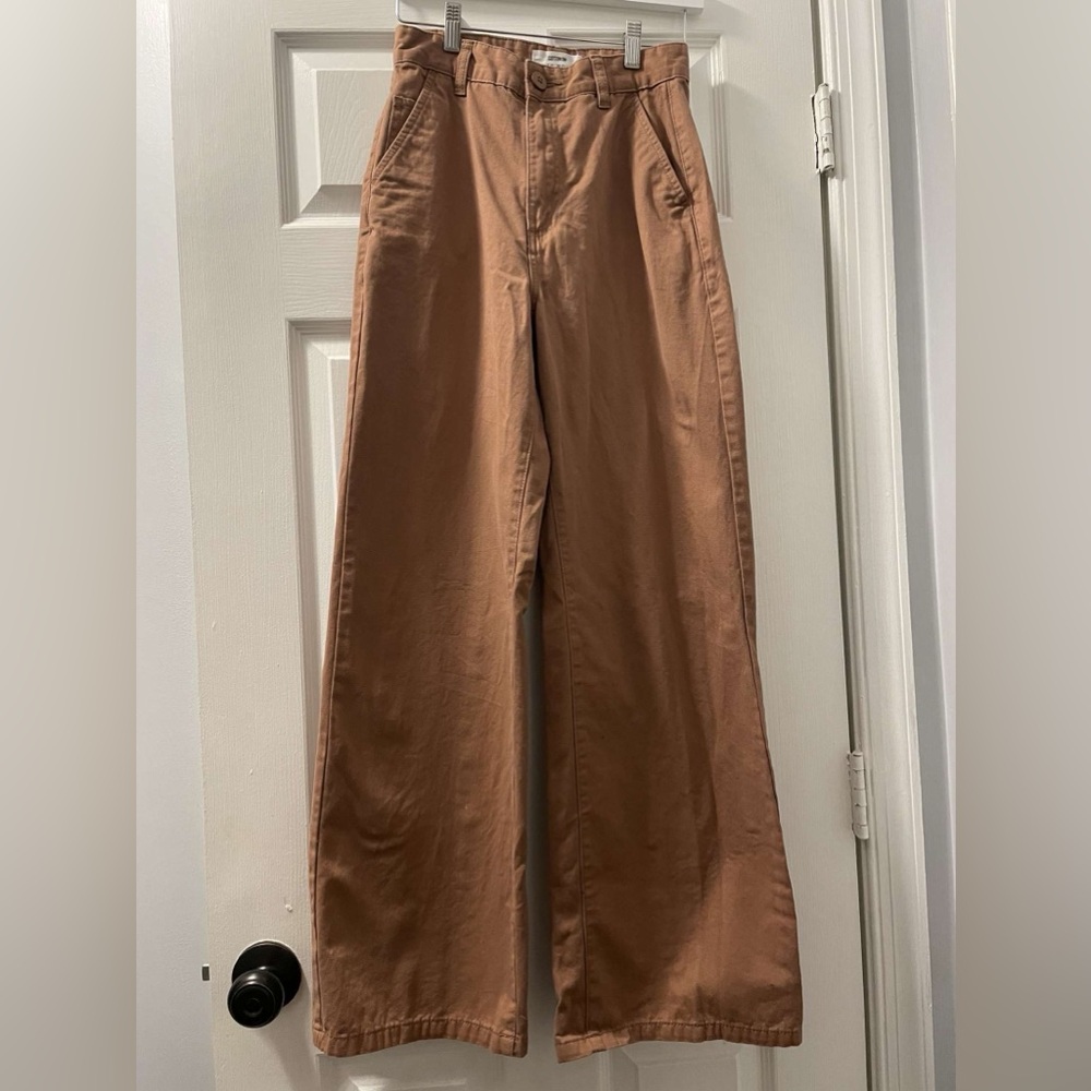 High rise wide leg pant